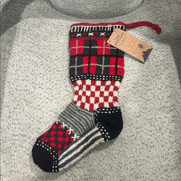 ✨BNWT - Lost Horizons Tartan Christmas Stocking – Knit Patchwork Plaid Design✨